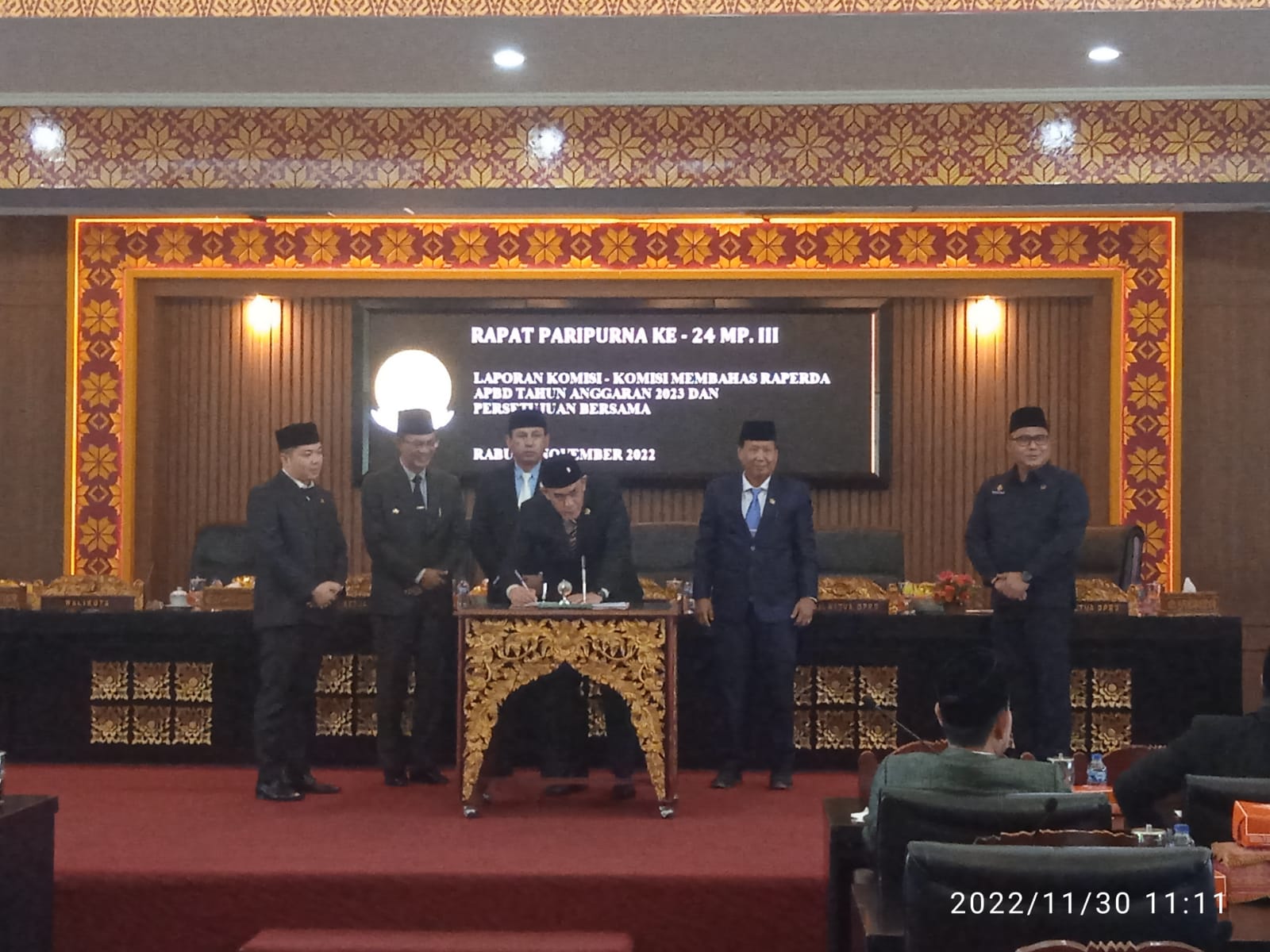 Rapat Paripurna DPRD Kota Palembang ke-24 Masa Persidangan III, Rabu (30/11/2022)