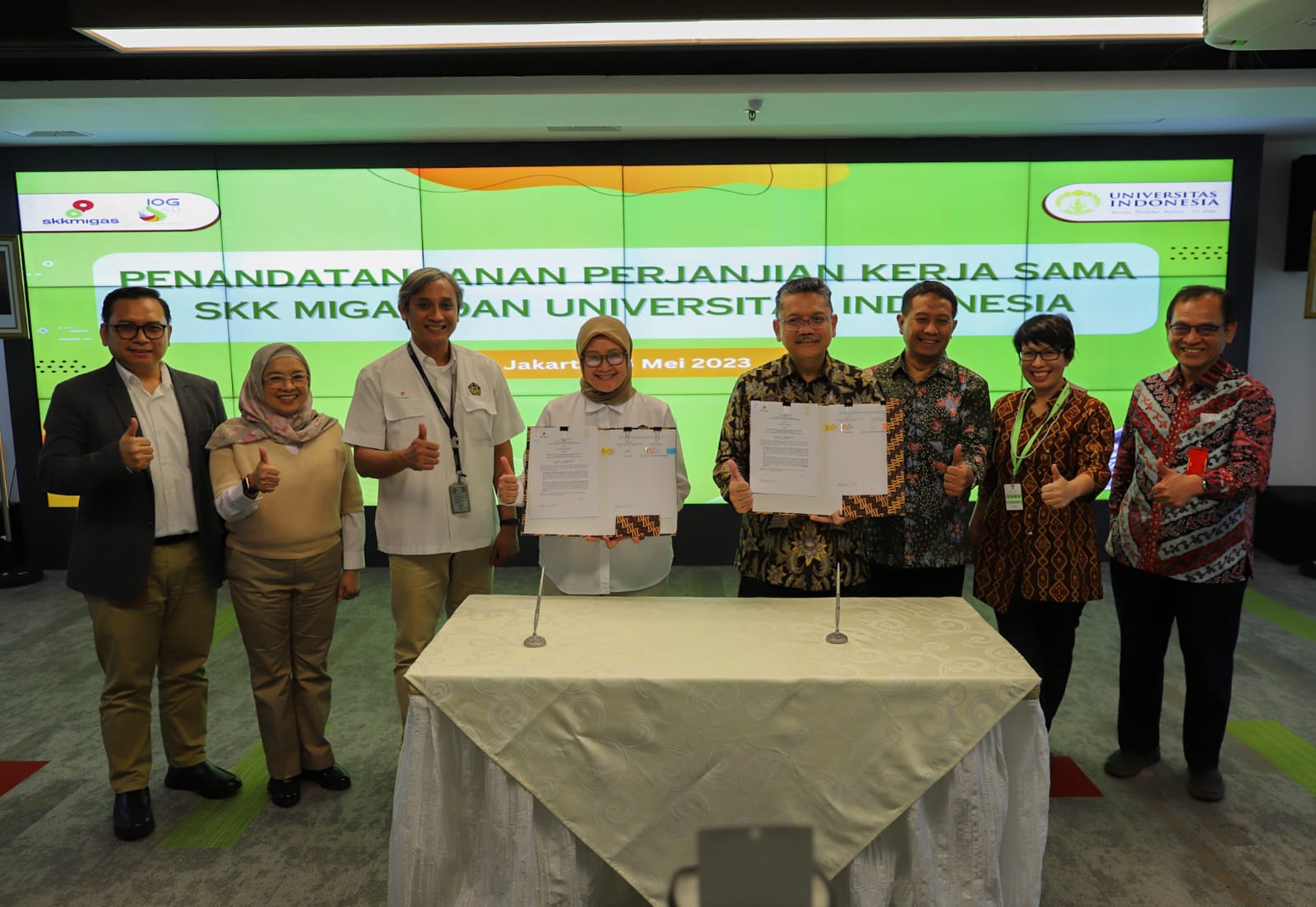 Penandatanganan perjanjian kerjasama antara SKK Migas dengan Universitas Indonesia, Kamis (25/5/2023)