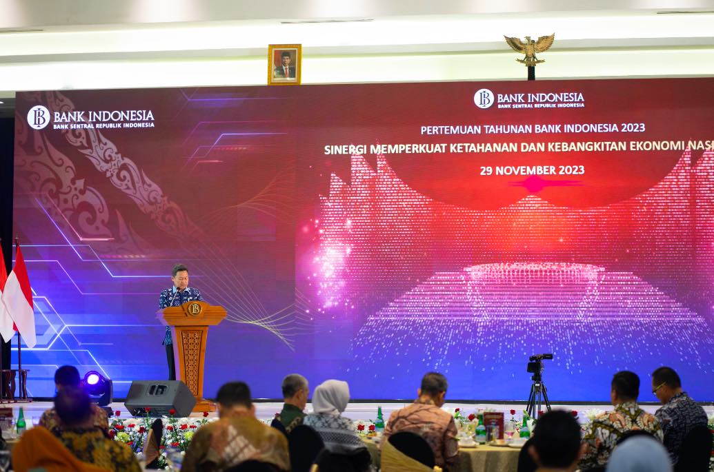 Deputi Kepala Perwakilan Bank Indonesia Provinsi Sumatera Selatan, Nurcahyo Heru Prasetyo, dalam Pertemuan Tahunan Bank Indonesia (PTBI) 2023, Rabu (29/11/2023) malam di Arista Hotel Palembang